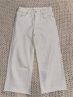 H&M White Wide-Leg Relaxed Jeans
